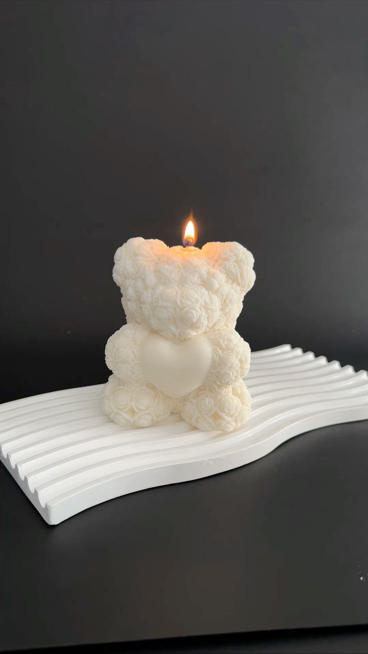 Vela oso con corazón