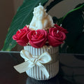 Bouquet rosas con ángel