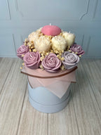 Candle box peonias & rosas con corazón