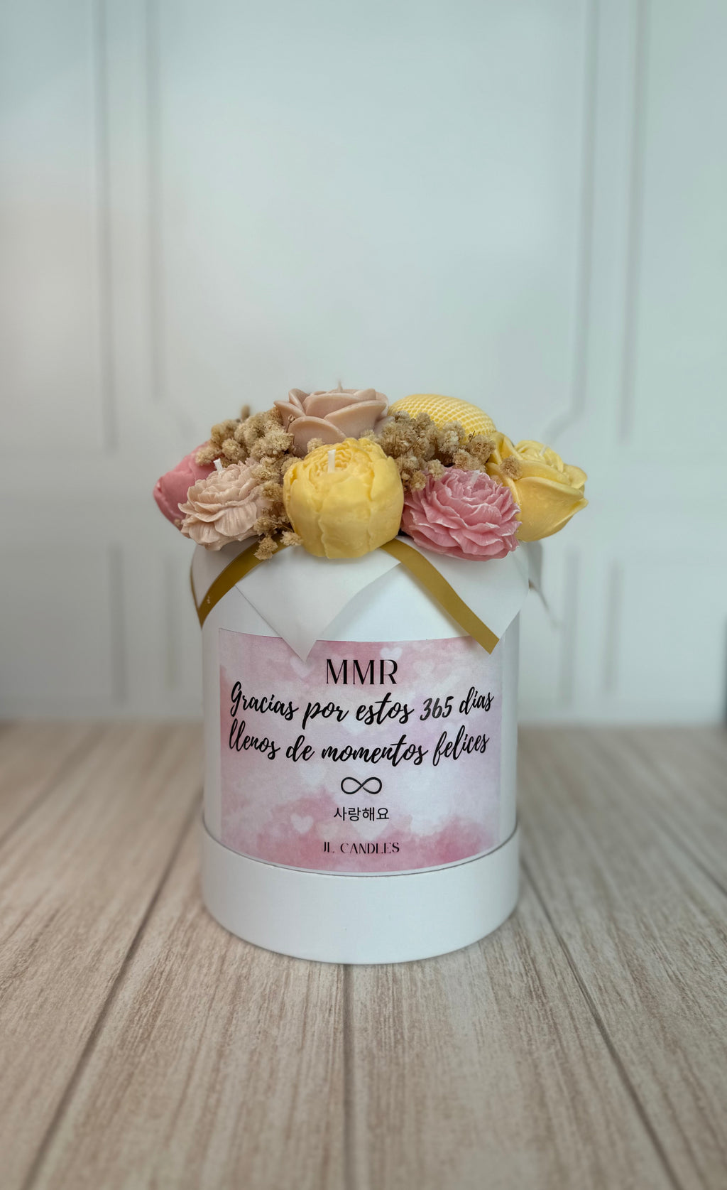 Candle box dos corazones