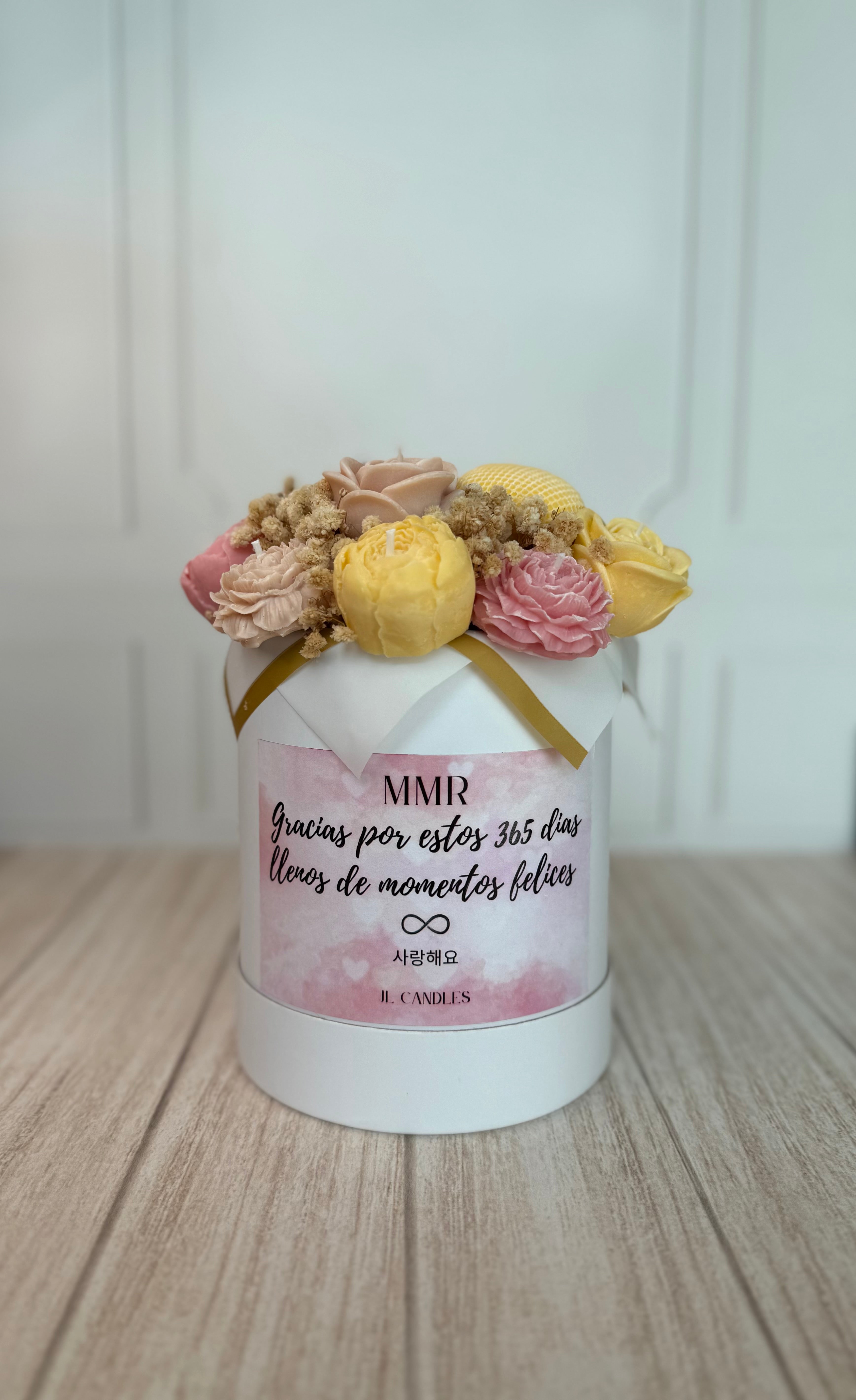 Candle box dos corazones