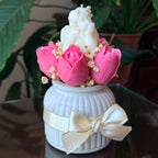Bouquet tulipanes con angel