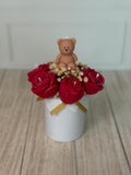 Mini Candle box rosas con osito