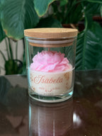 Vela en vaso con peonia